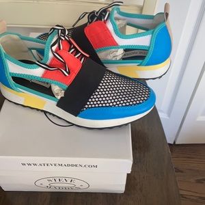 Steve Madden Arctic Multi Color Bright Womens Cut Sneakers